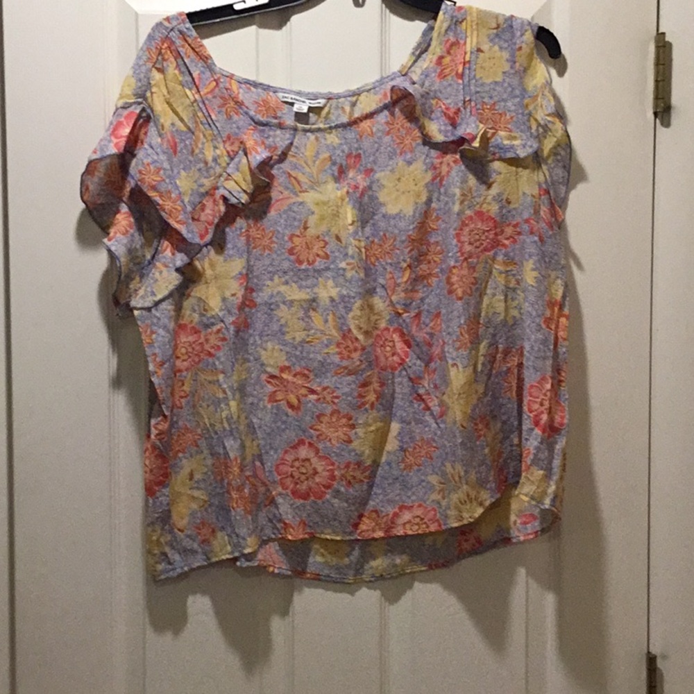 Zac & Rachel Floral Yellow Top, size 2x